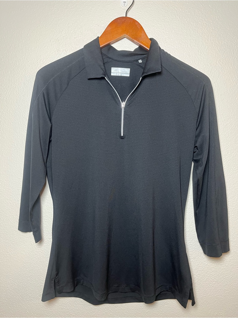 Callaway Black Quarter-Zip Long Sleeve Polo